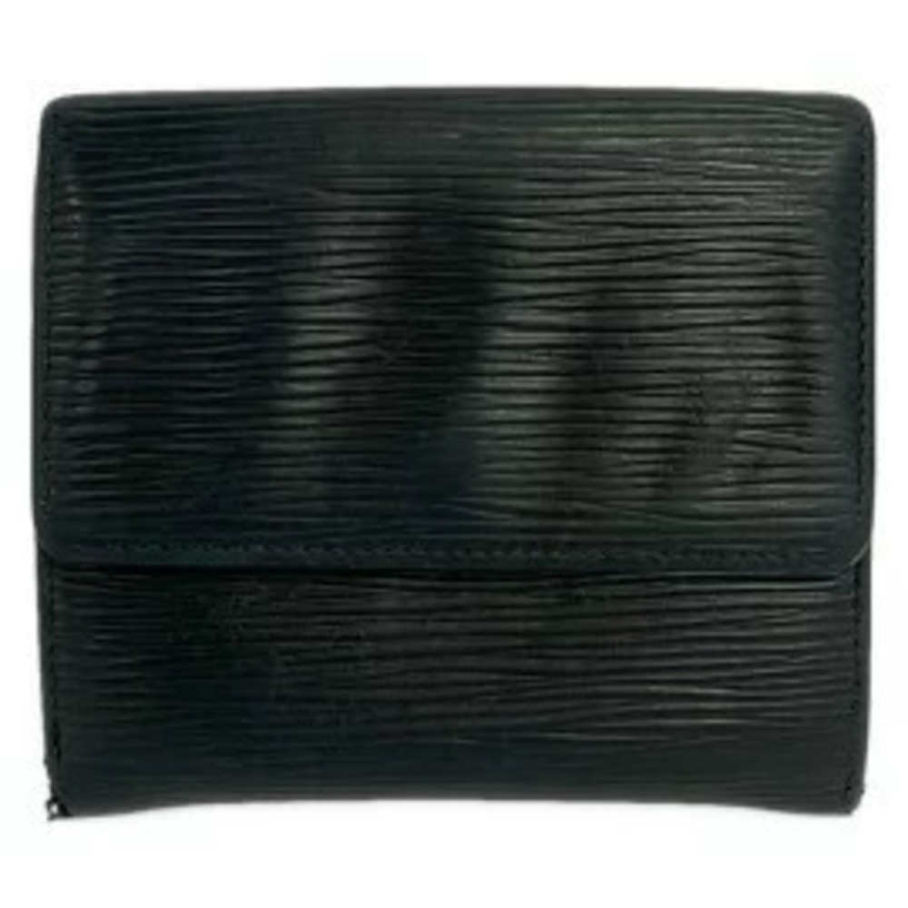 LOUIS VUITTON Portefeuille Elise Bi fold Wallet Noir Black Leather